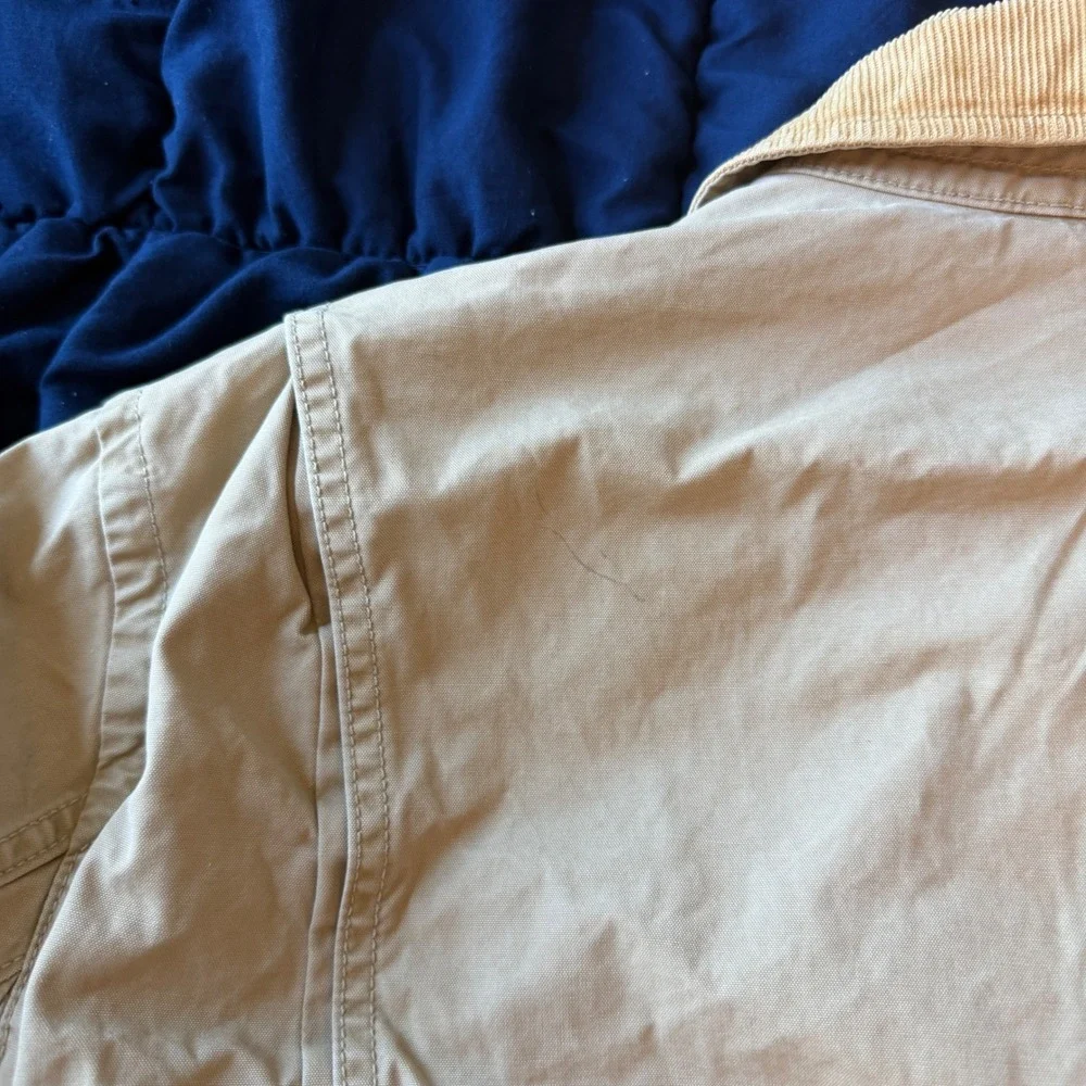 Polo Ralph Lauren Men L Khaki Field Jacket Corduroy Collar Military Utility Tan